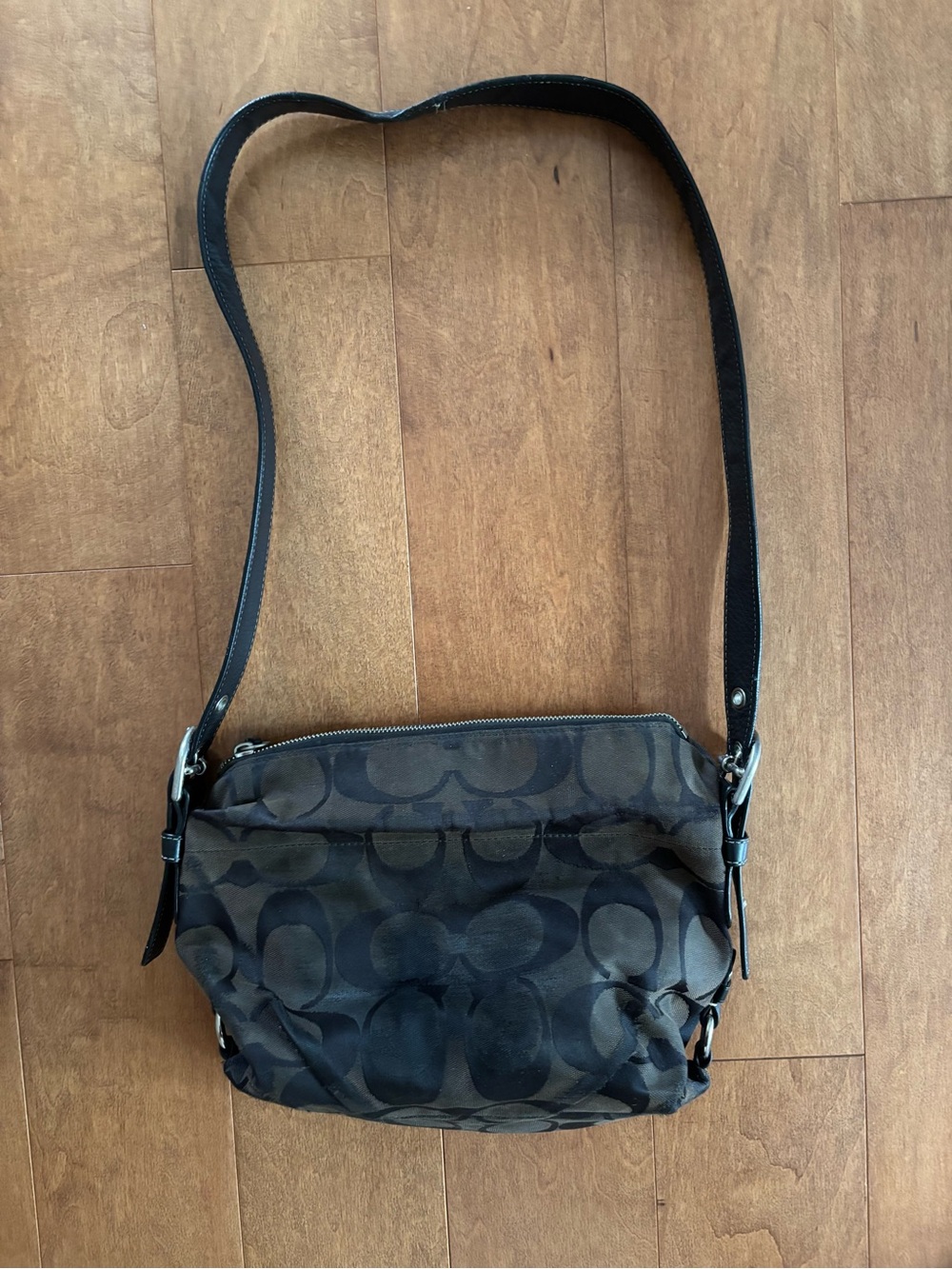 Coach Black Signature East West Bag READ